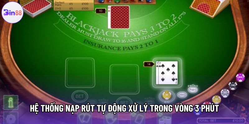 Hệ thống nạp rút tự động xử lý trong vòng 3 phút