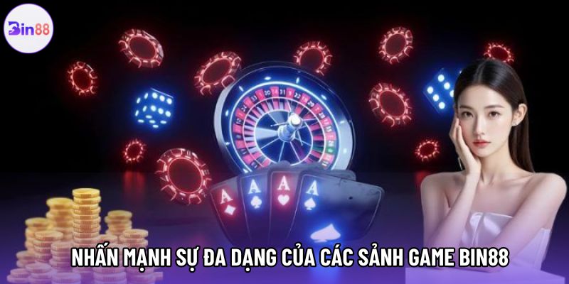 Nhấn mạnh sự đa dạng của các sảnh game Bin88