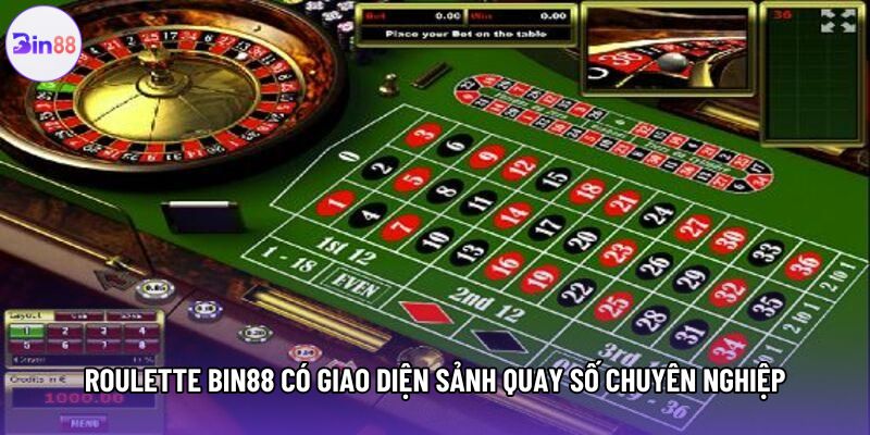 Roulette Bin88 có giao diện sảnh quay số chuyên nghiệp